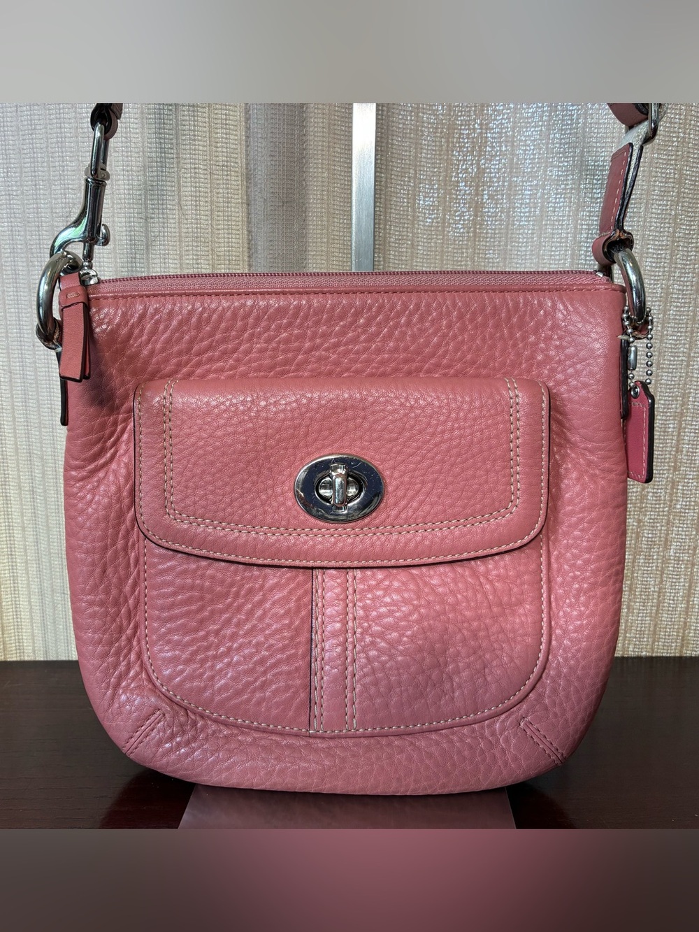 Coach Hamilton Pebbled Leather Turnlock Crossbody